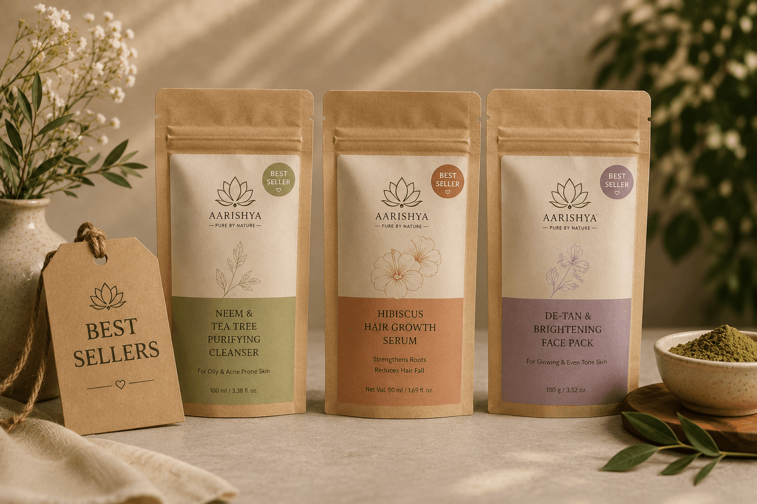 Best selling product line arranged neatly