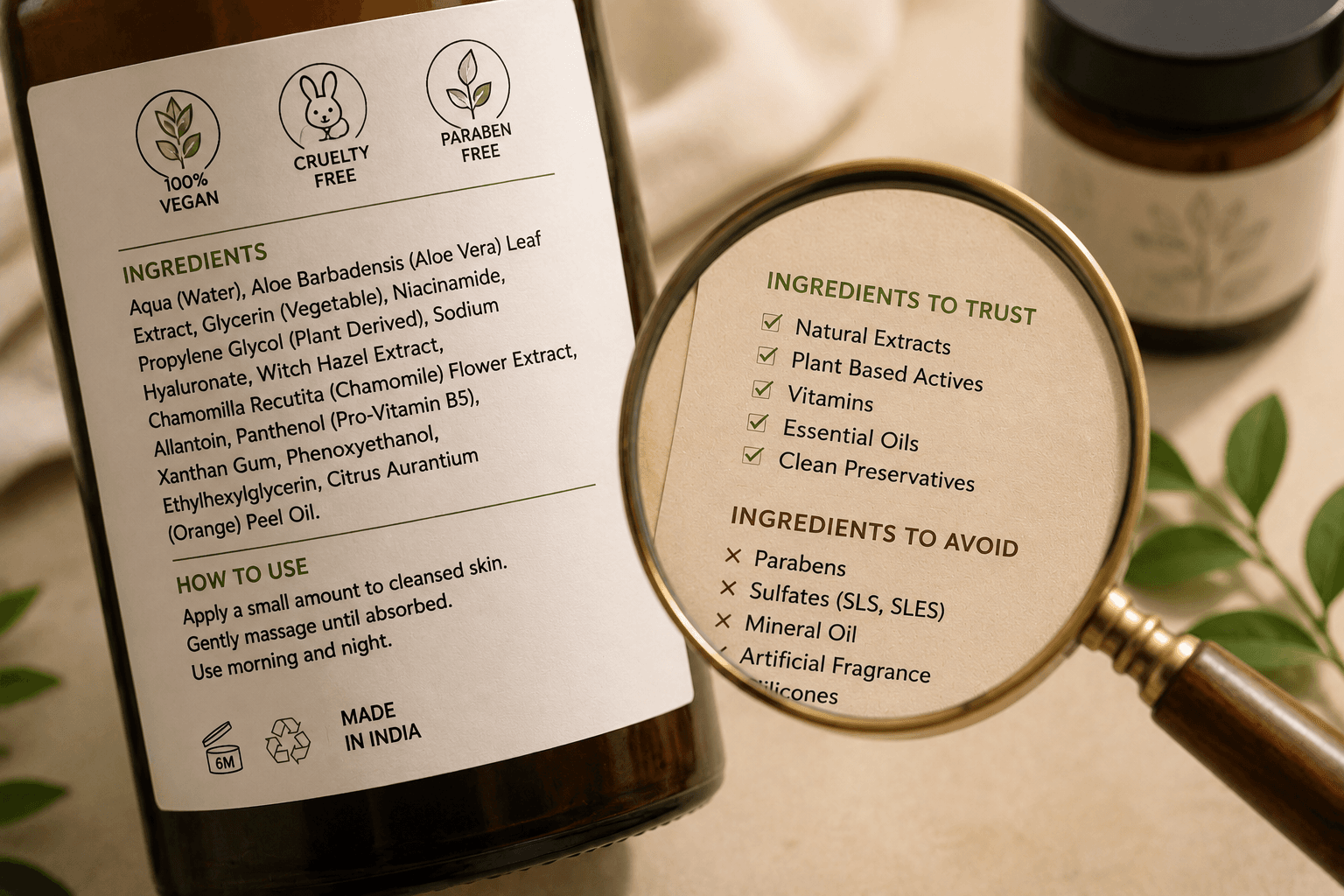 Close-up of a product label and ingredient list