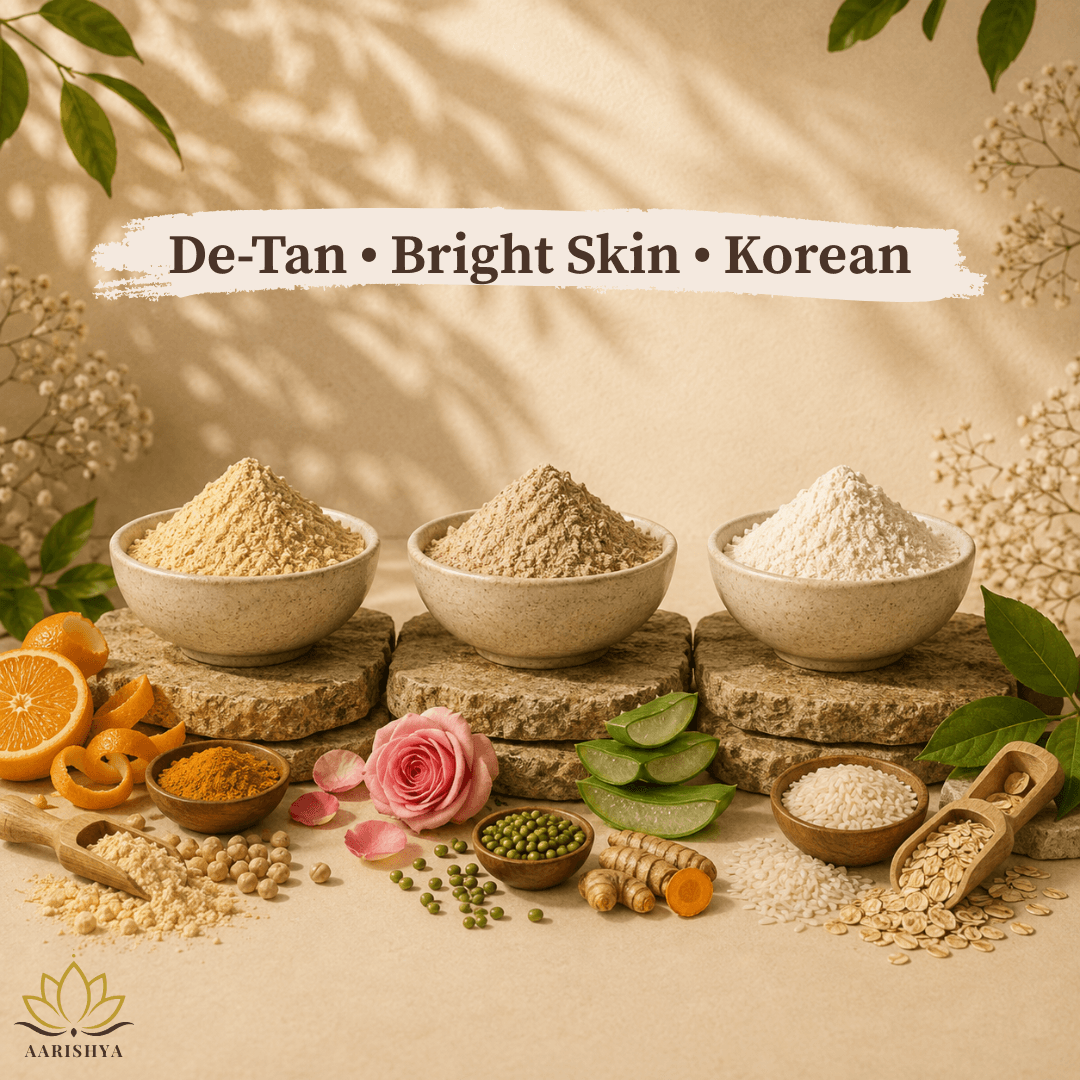 Glow Face Pack Combo — De-tan Face Pack, Korean Face Pack, Bright Skin Face Pack in 20 g sizes
